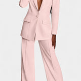 Marnie Conjunto de Blazer a Medida y Pantalones de Pierna Ancha