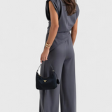 Sofia Conjunto Asimétrico con Hombros Drapeados