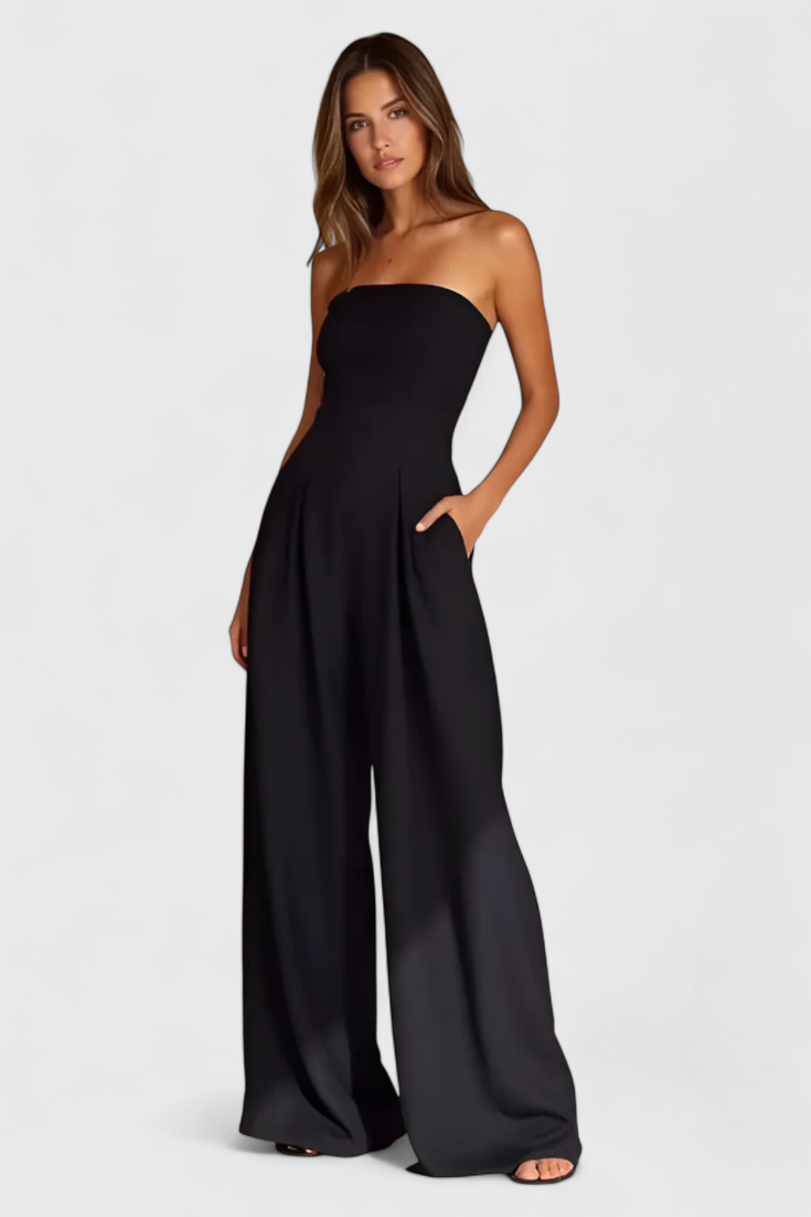 NOELIA™ – Mono elegante sin mangas con escote estructurado