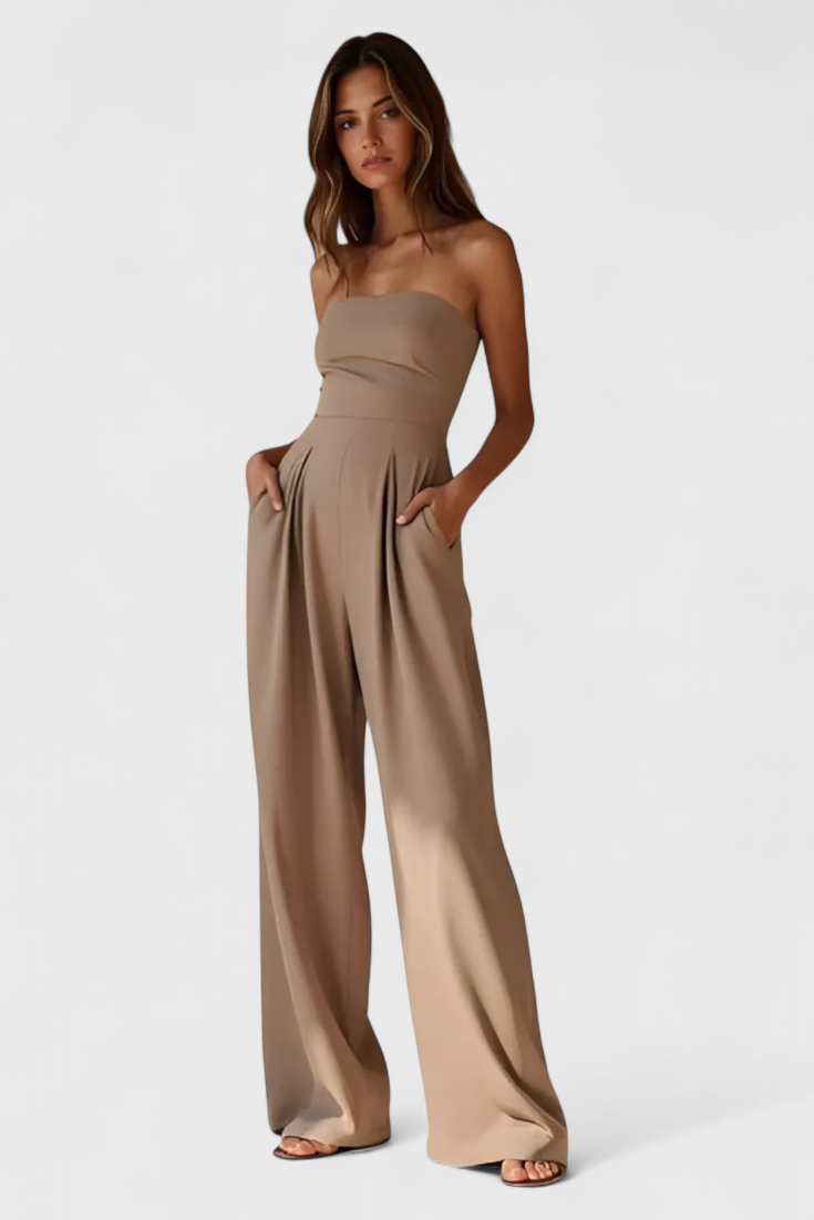 NOELIA™ – Mono elegante sin mangas con escote estructurado
