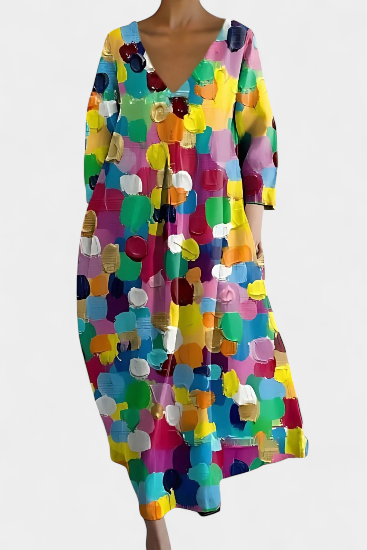 Anne Vestido de Malla con Escote en V
