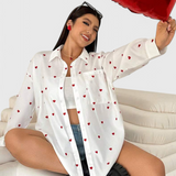 Rhiannon Blusa de Algodón Bordada con Corazones
