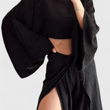 Elsie Conjunto Fluido con Kimono y Pantalón Cruzado