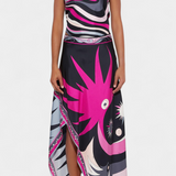 Ciana Conjunto de Falda Abstracta con Top Halter