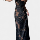 Vlada Vestido Floral de Terciopelo
