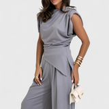 Sofia Conjunto Asimétrico con Hombros Drapeados