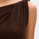Eranda Vestido Maxi de Malla Drapada Off-Shoulder
