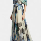 Sanaa Vestido Floral Abstracto de Un Hombro