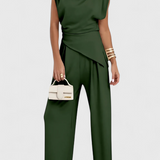 Sofia Conjunto Asimétrico con Hombros Drapeados