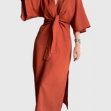 Elsa Vestido Relaxed con Escote en V y Cordones