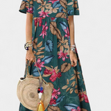 Kareela Vestido Largo Floral de Estilo Relajado