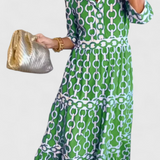 Casilda Vestido Midi con Estampado de Cadenas