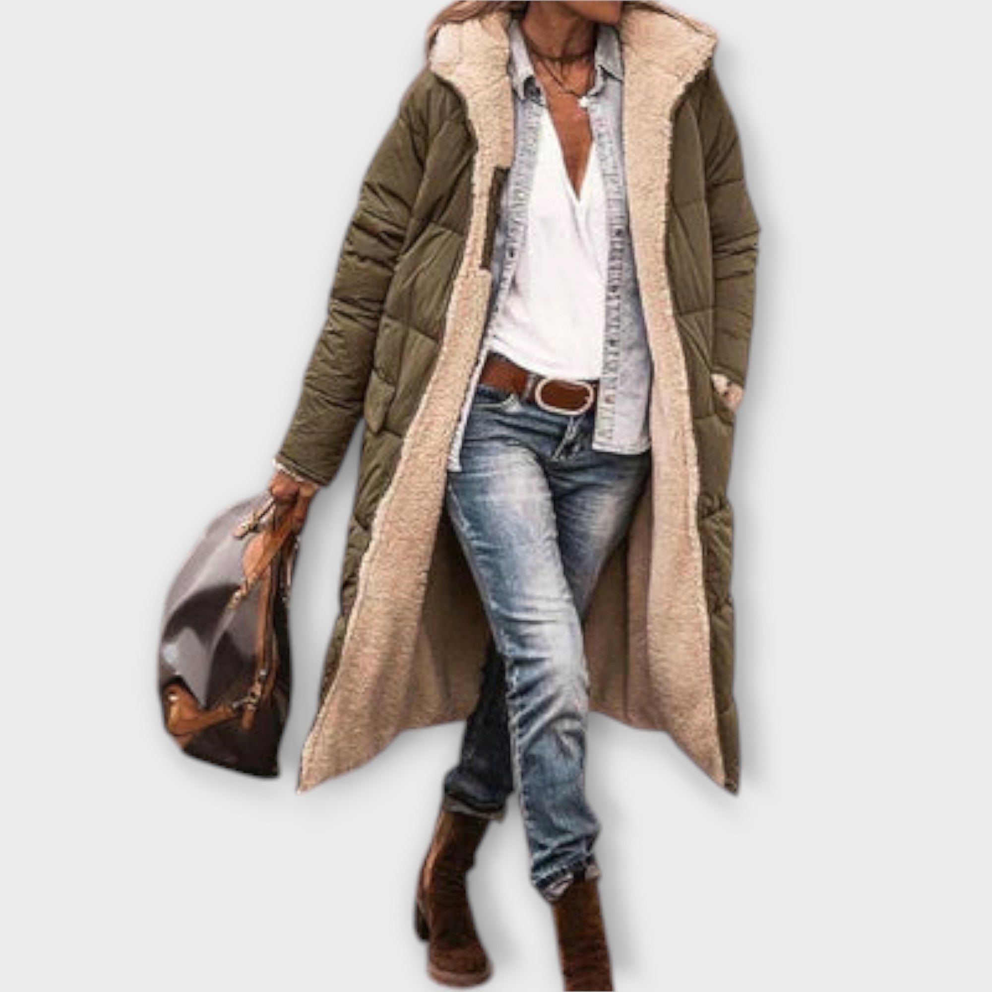 Kora - Abrigo de forro de piel acogedor