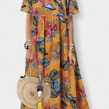 Kareela Vestido Largo Floral de Estilo Relajado