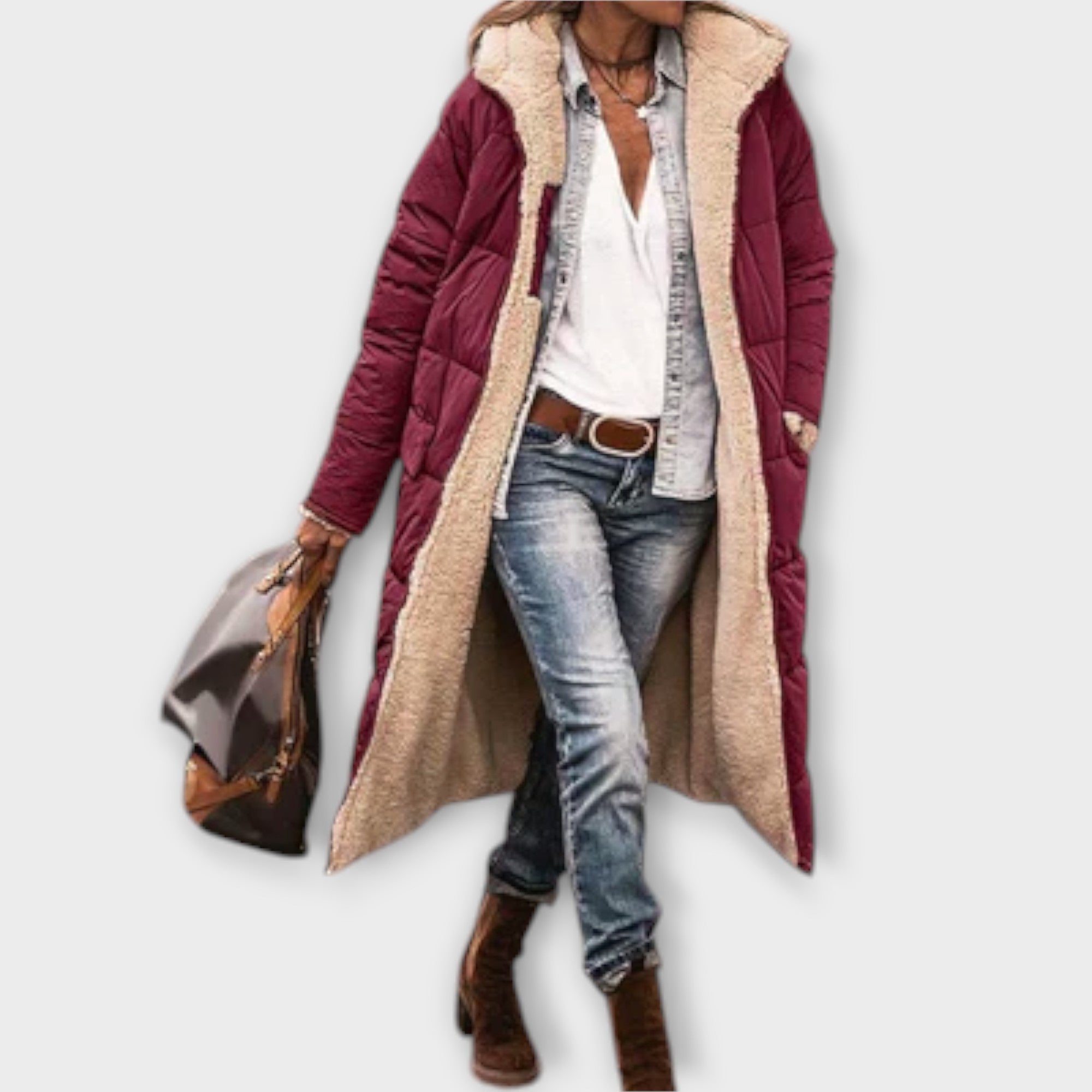 Kora - Abrigo de forro de piel acogedor