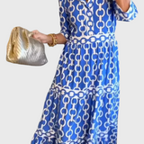Casilda Vestido Midi con Estampado de Cadenas