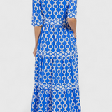 Casilda Vestido Midi con Estampado de Cadenas