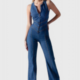 Maisie Mono de mezclilla con corte en forma de corazón