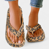 Lola Chanclas de Suela Gruesa con Estampado de Leopardo