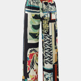 Arce Pantalones Rectos de Cintura Alta con Estampado Floral