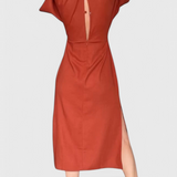 Elsa Vestido Relaxed con Escote en V y Cordones