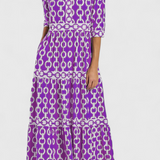 Casilda Vestido Midi con Estampado de Cadenas