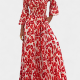 Mar Vestido Floral con Hombros Descubiertos