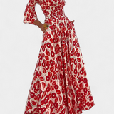 Mar Vestido Floral con Hombros Descubiertos