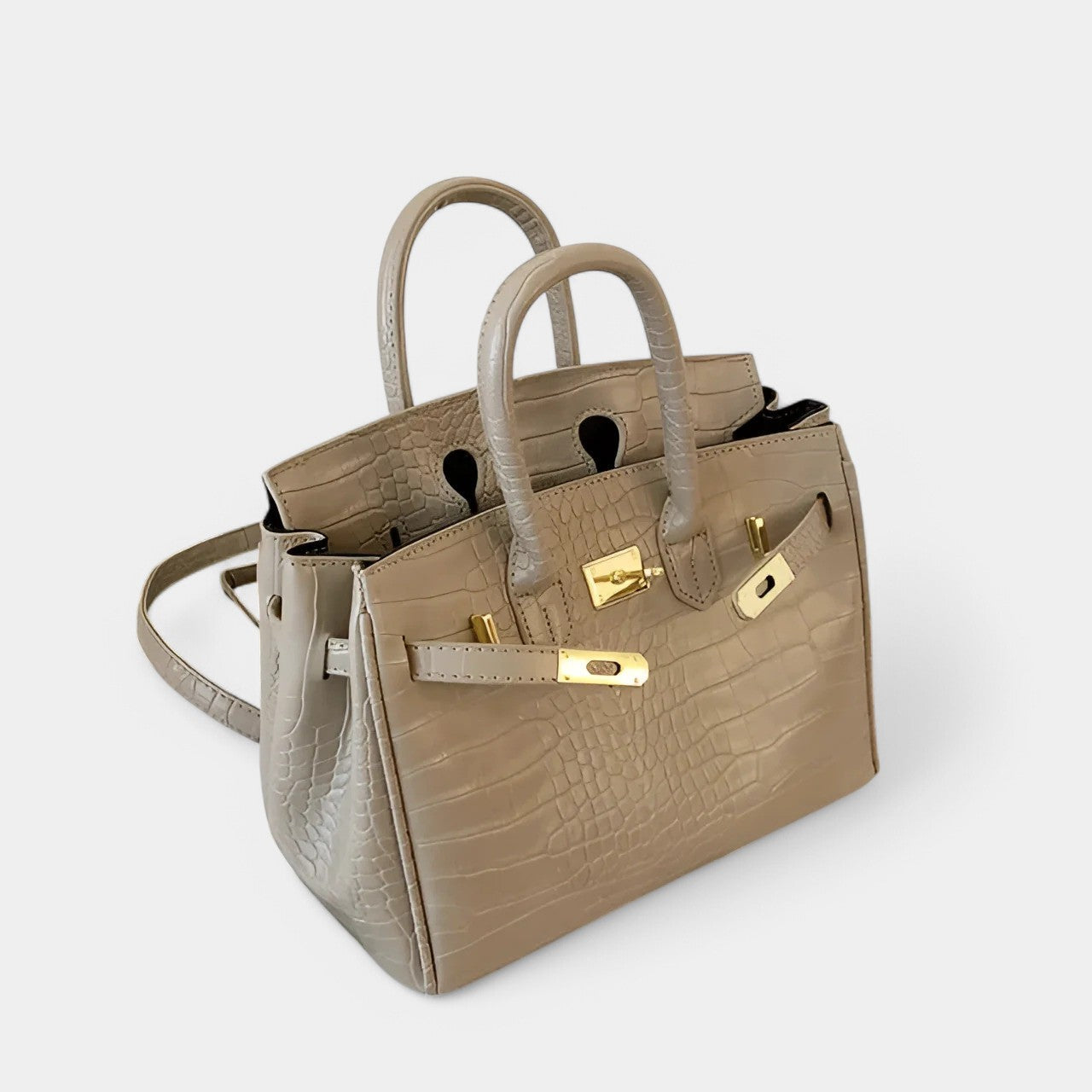 CAMILA™ – Bolso de mano en piel efecto cocodrilo