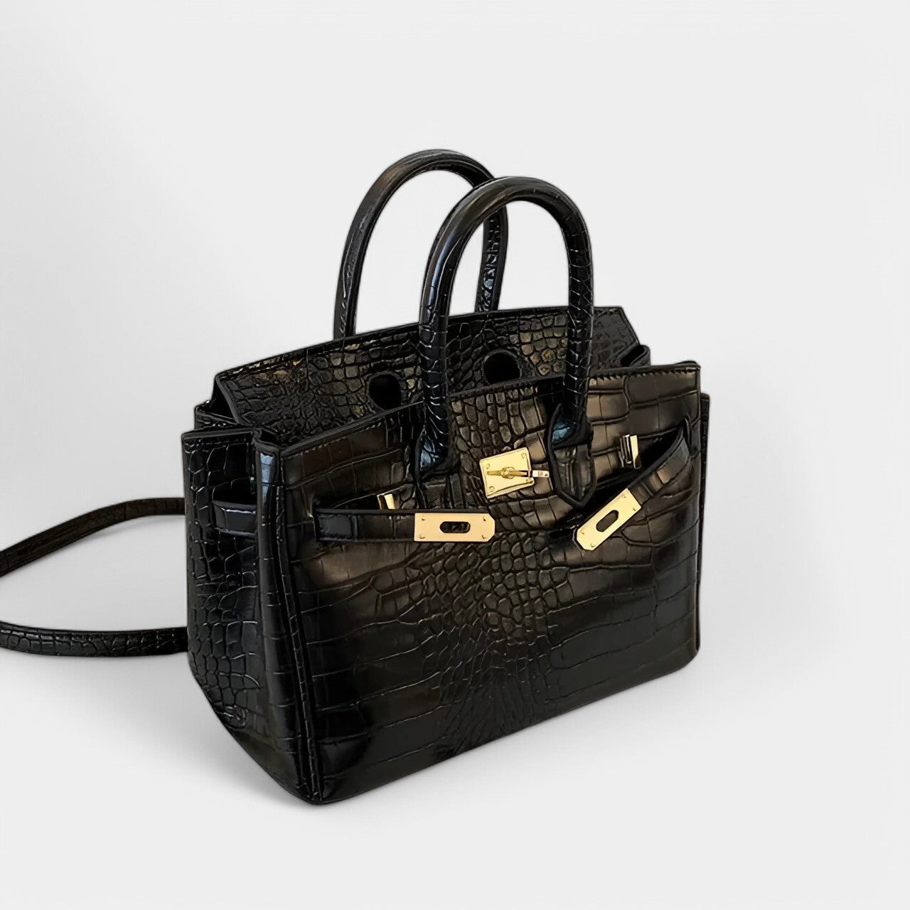 CAMILA™ – Bolso de mano en piel efecto cocodrilo