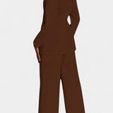 Marnie Conjunto de Blazer a Medida y Pantalones de Pierna Ancha