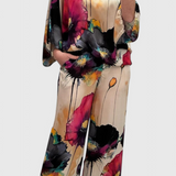 Karoline Conjunto Floral de Dos Piezas con Ajuste Relajado