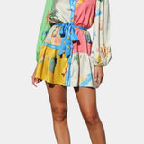 Fallon Vestido Mini Impreso Multi-Color