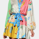 Fallon Vestido Mini Impreso Multi-Color
