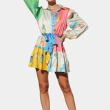 Fallon Vestido Mini Impreso Multi-Color
