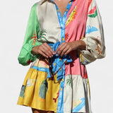 Fallon Vestido Mini Impreso Multi-Color