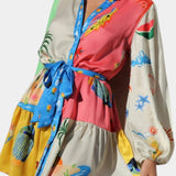 Fallon Vestido Mini Impreso Multi-Color