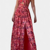 Rihanna Vestido Floral Sin Espalda para Días de Sol