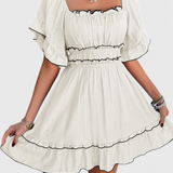 Noémie Vestido Mini con Detalles de Volantes