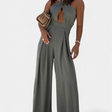 Jessica Mono Halter Cruzado sin Espalda y Pierna Ancha