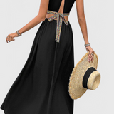 Sorina Vestido Midi Halter con Cortes