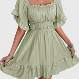 Noémie Vestido Mini con Detalles de Volantes