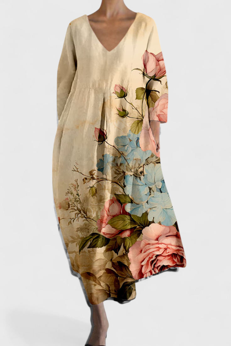 Anne Vestido de Malla con Escote en V
