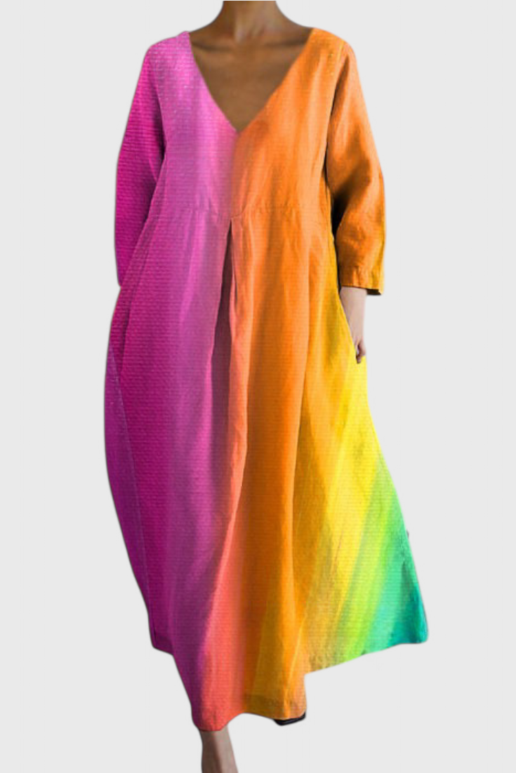 Anne Vestido de Malla con Escote en V