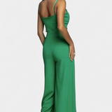 Prescillia Mono con Tirantes de Espagueti y Pierna con Abertura