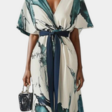 Maliyah Vestido Estampado con Cintura Anudada