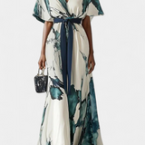 Maliyah Vestido Estampado con Cintura Anudada