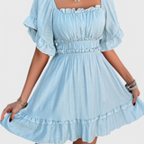 Noémie Vestido Mini con Detalles de Volantes