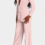 Marnie Conjunto de Blazer a Medida y Pantalones de Pierna Ancha