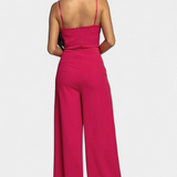 Prescillia Mono con Tirantes de Espagueti y Pierna con Abertura